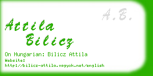 attila bilicz business card
